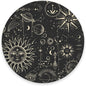 Round Mouse Pad, Celestial Pattern Sun and Moon Mouse Pad, Washable Gaming Mousepads with Lycra Cloth, Non-Slip Rubber Base Computer Small Mouse Pads for Wireless Mouse