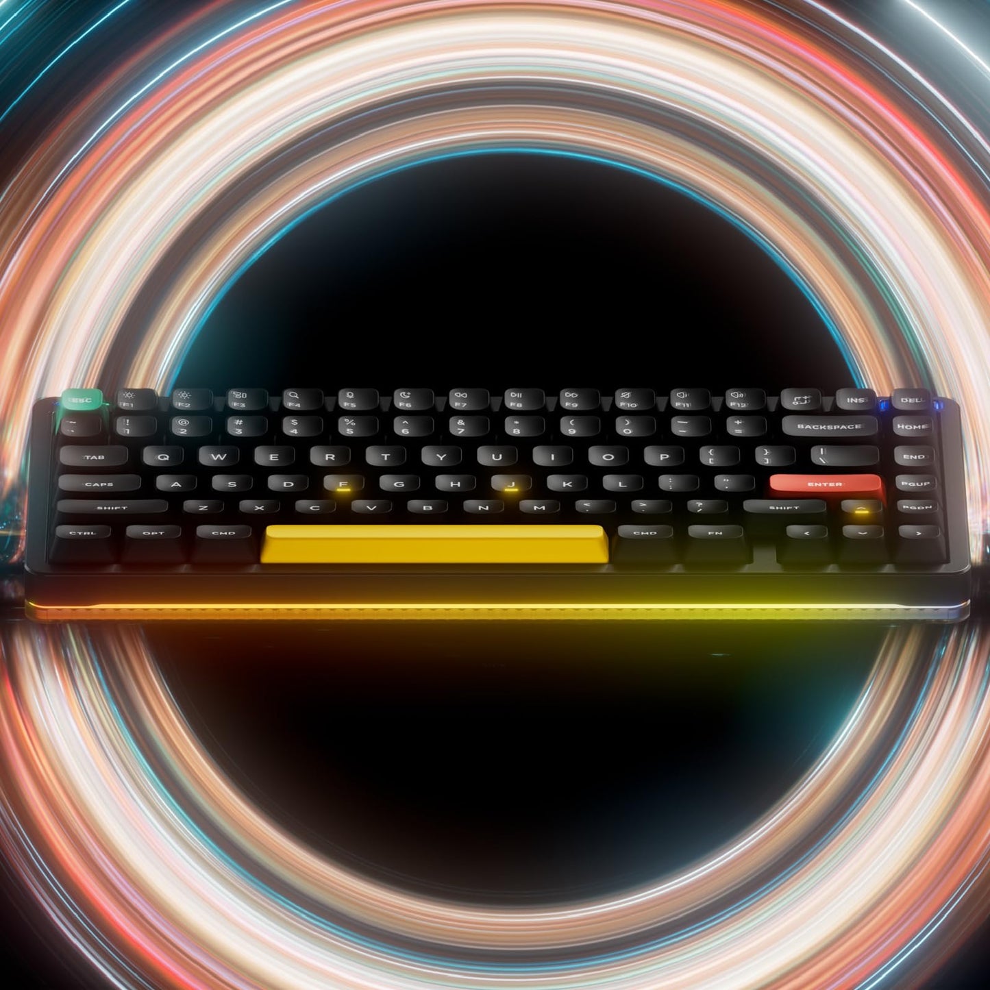 nuphy Halo75 V2 Mechancial Gaming Kyeboard,75% Wireless Hot Swappable Bluetooth Keyboard,83 Kyes RGB Backlit Keyboard,Support Bluetooth/2.4GHz/USB-C (Black, Mint (37gf))