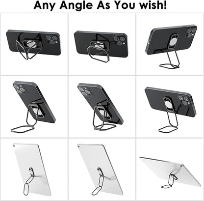Phone Ring Holder Finger Kickstand, Upgraded 360° Rotation Metal Phone Grip for Magnetic Car Mount Foldable Cell Phone Stand Compatible with Most Smartphones