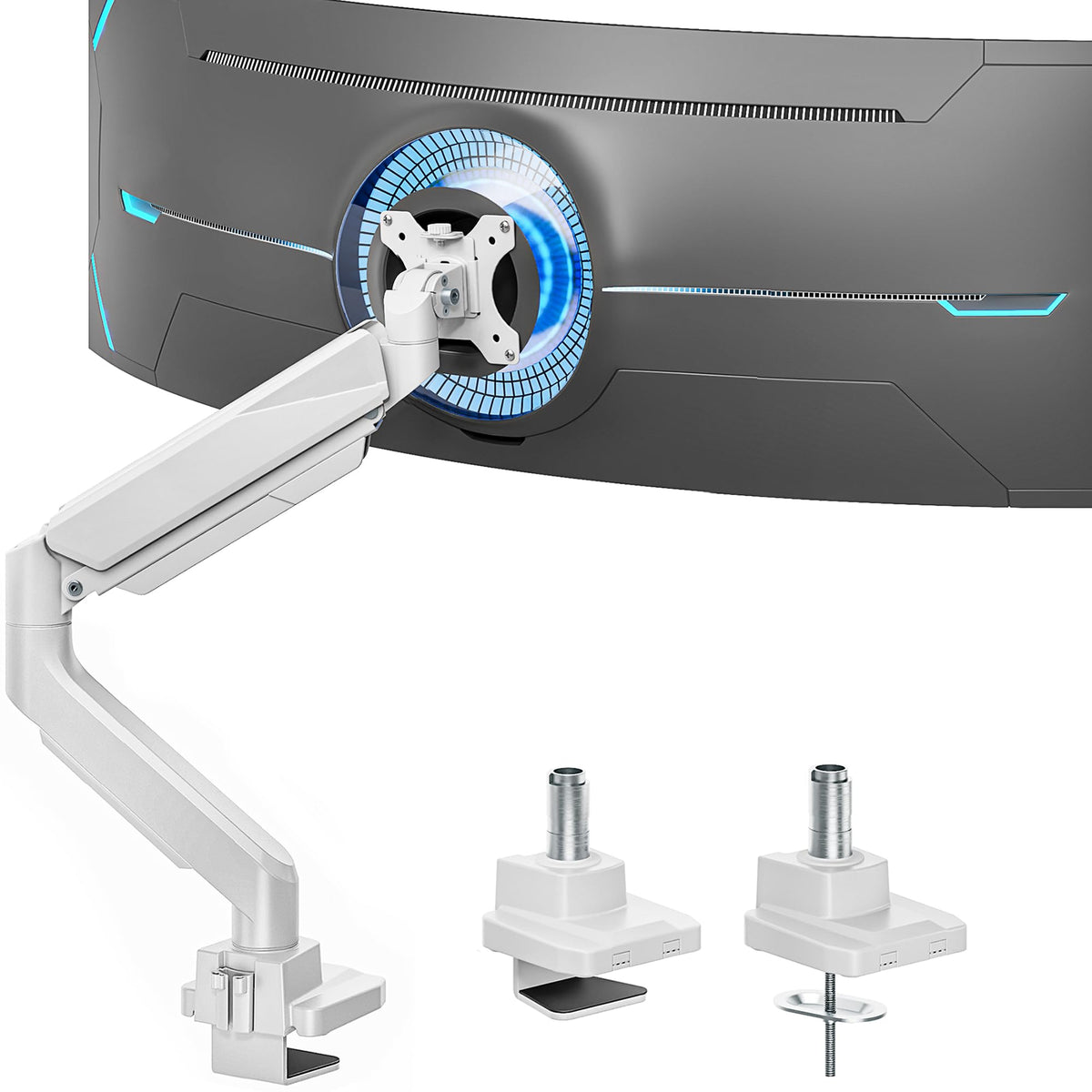 Heavy Duty Single Monitor Mount for 13"-49" Curved Screens with USB, Black