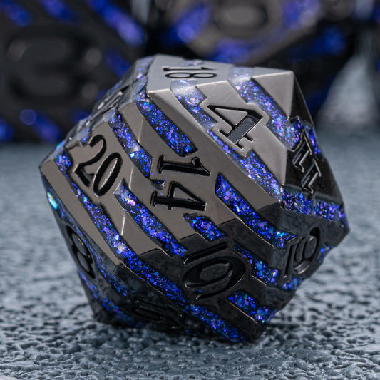 Maywin DND Dice Set Dungeons and Dragons Dice d20 Metallic Stripes Dice w/ Gift Case, Polyhedral Dice Sets Tabletop Games D&D Dice MTG Pathfinder Role Playing Game (Antique Red Copper Seven Colors)