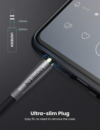 UGREEN 3.5mm Audio Cable Nylon Braided Aux Cord Male to Male Stereo Hi-Fi Sound for Headphones Car Home Stereos Speakers Tablets Compatible with iPhone iPad iPod Echo More 16FT