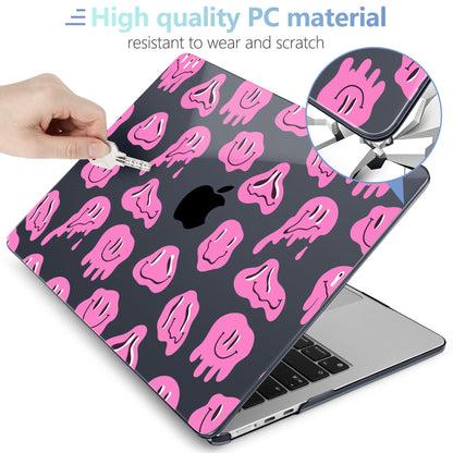 MEEgoodo Case for M5/M4/M3/M2 MacBook Air 13.6 inch 2026 2025 2024 2022, Fit Model A3449/A3240/A3113/A2681, Case Compatible with MacBook Air 13 inch, Pink Groovy Emoji