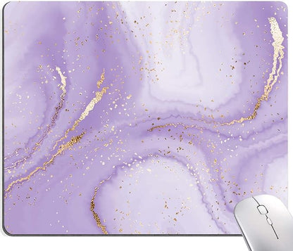 Mouse Pad, Purple Marble Design Mouse Pad, Washable Square Cloth Mousepad for Gaming Office Laptop, Non-Slip Rubber Base Computer Mouse Pads for Wireless Mouse, Cute Mouse Pads for Desk