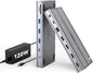 USB C Docking Station 3 Monitors with 120W Power Adapter, 4URPC Displaylink Docking Station 3 HDMI for MacBook/Mac mini M4, Windows, and Chrome with USB C(3 HDMI, 5 USB, Ethernet, SD/microSD)
