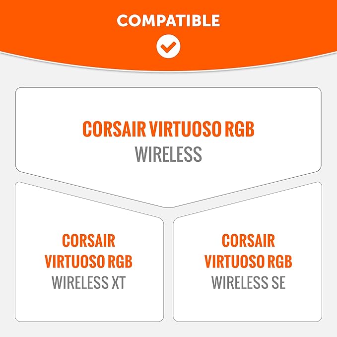 WC BandZ Virtuoso V2 - Silicone Headband Cover for Corsair Virtuoso Headphones by Wicked Cushions | Machine Washable, No More Flaking Leather | for Virtuoso Wireless, XT, and SE | Black