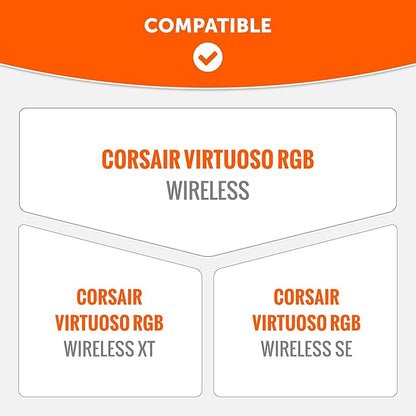 WC BandZ Virtuoso V2 - Silicone Headband Cover for Corsair Virtuoso Headphones by Wicked Cushions | Machine Washable, No More Flaking Leather | for Virtuoso Wireless, XT, and SE | Black