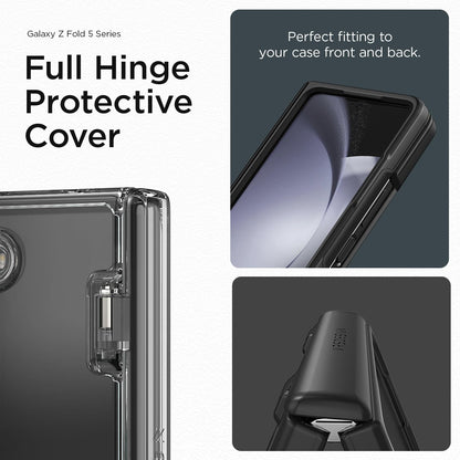 VRS DESIGN Phone Case for Galaxy Z Fold 5 5G (2023) [Terra Guard Modern], Premium Modern Neat Style Case [Anti Scratch Spring-Loaded Hinge Protection] with Screen Protector (Matte Black/Renewed)