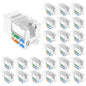 VCE UL Listed 10Gbps Cat6 Keystone Jack Insert 25-Pack, 90 Degree Punch Down RJ45 Keystone Jack Adapter Slim Profile for Patch Panel and Wall Plate