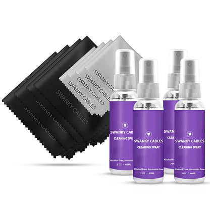 Swanky Screen Cleaner Kit: Microfiber Cloths & Spray for TV, iPad, iPhone, Monitor & Laptop (2 Oz, 4-Pack)