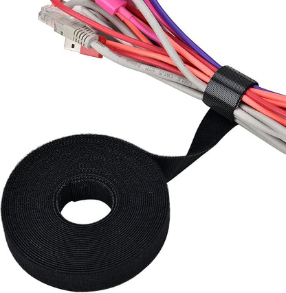 Pasow fastening tape Cable Tie Double Side Nylon Power Wire Management 3/4Inch 1 Roll Hook (10 Yards, Style 2)