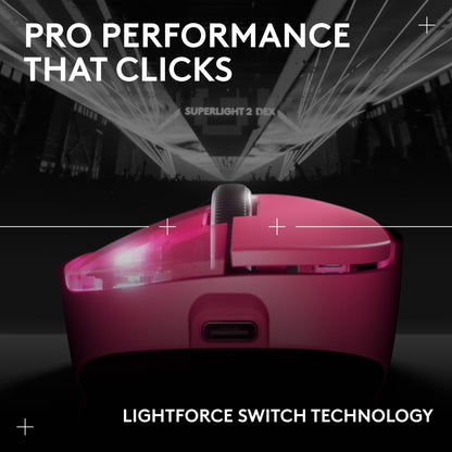 Logitech G PRO X Superlight 2 DEX Wireless Gaming Mouse - Magenta