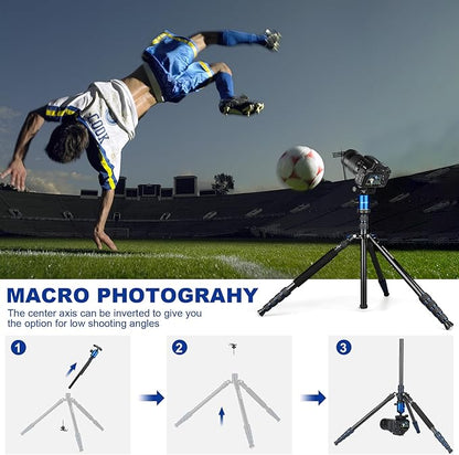 80/85 inches Heavy Duty Tripod for Camera and Phone, 85" Camera Monopod Tripods, DSLR Binoculars Spotting Scope Camcorders Video Tripod Stand, 360 Degree Ball Head, 35 lbs Loads