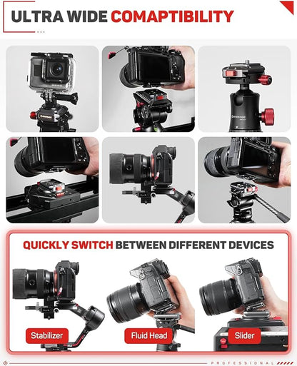 IFOOTAGE Q38 Quick Release Plate, Camera Quick Release, Tripod Mount Quick Release System, QR Adapter for DSLR, Tripod, Monopod, Slider, Stablizer, Quick Release Camera Mount, Q38