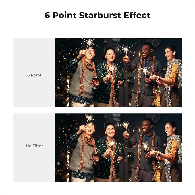 K&F CONCEPT 62mm Star Filters Kit (3pcs) 4 Points 6 Points 8 Points Cross Screen Starburst Filters Set -18 Layer Coating Ultra Slim Optical Glass Camera Lens Filter with 3 Cleaning Cloth