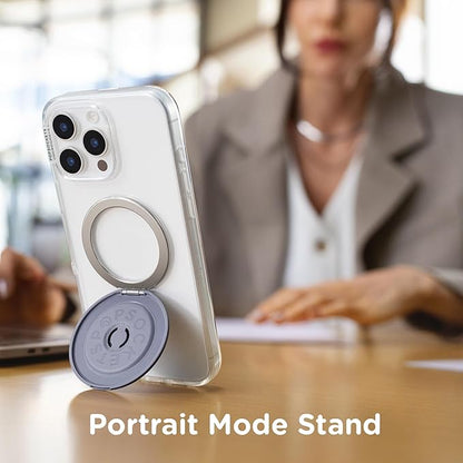 PopSockets Kick-Out Grip for MagSafe, Phone Grip with Built-in Phone Stand, Adjustable Kickstand for Portrait or Landscape, Strong Magnetic Hold, Wireless Charging Compatible - Dusk