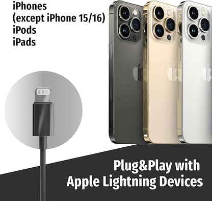 Symphonized Premium Wooden Airtube Headphones EMF Earbuds, 3D Sound, Microphone Volume Control, 8mm Bass Drivers Granting High Audio Quality MFI Certified ONLY for iPhone 11-14