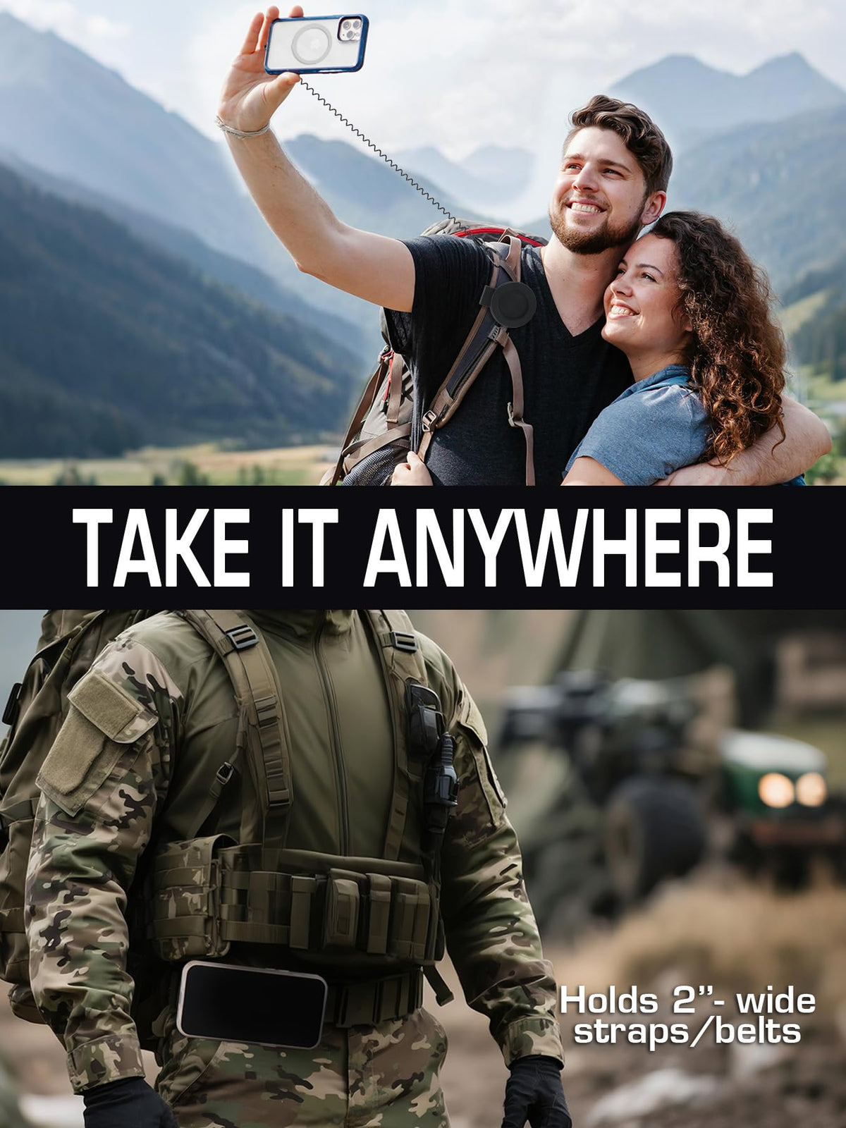 EralcNa Magnetic Belt Clip Universal Wrist/Backpack Phone Holder Mount for Running Hiking Traveling Tactical Gear Plate Carrier Accessories