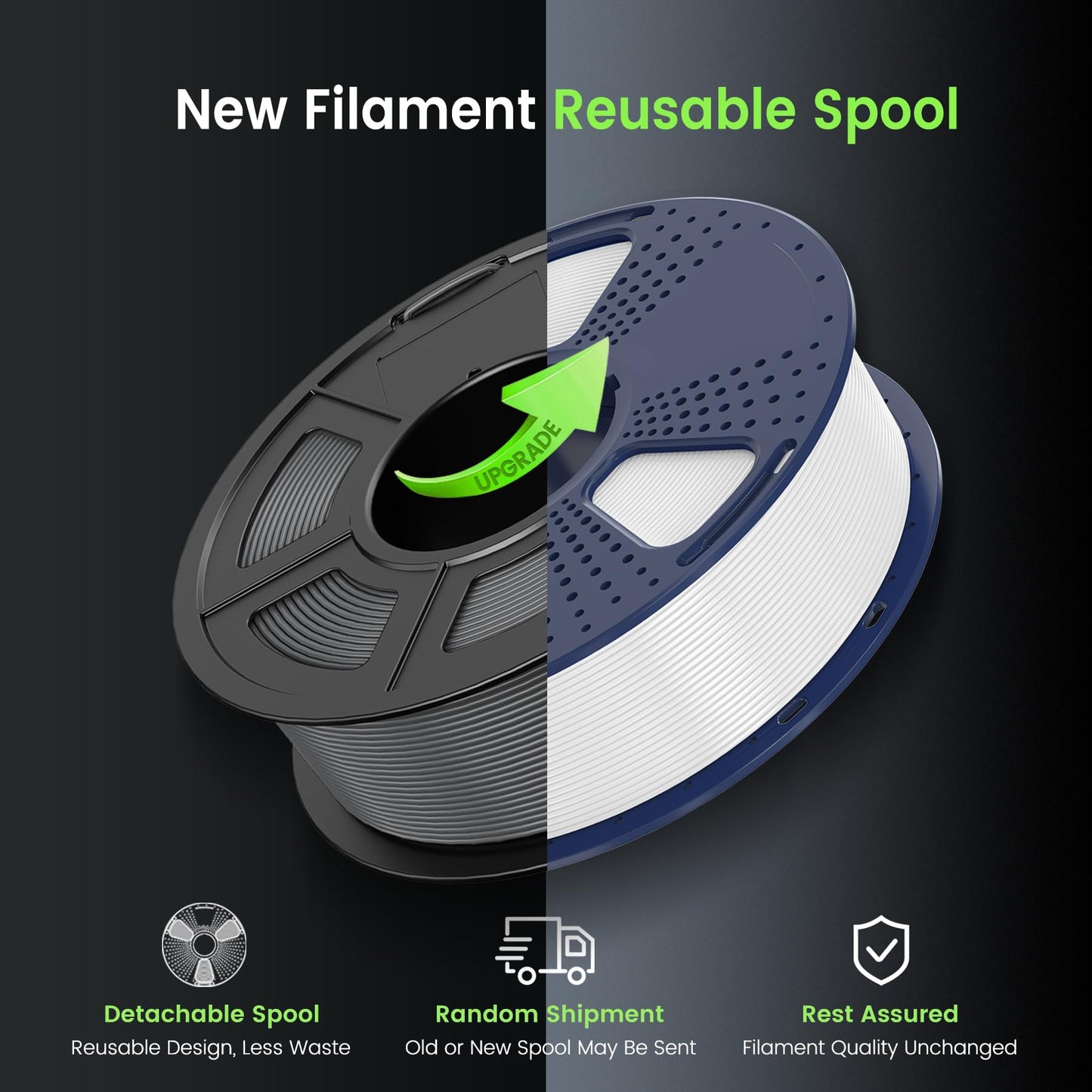 SUNLU PETG Glow in Dark Filament,1kg(White, Glow Green)