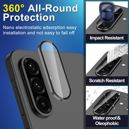 Avocase for Samsung Galaxy A36/A56 Camera Lens Protector, Individual Metal Ring Tempered Glass Lens Cover, [Strong Adsorption] Scratch Resistant Ultra-Thin HD Clear Lens Cover, 1 Set-Black