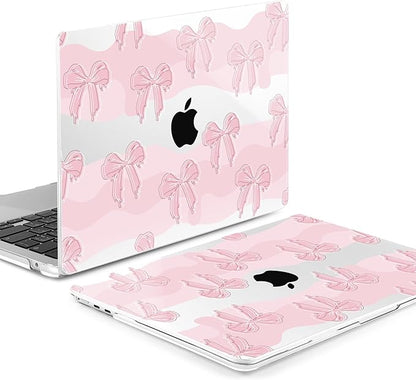 MEEgoodo Case for M4/M3/M2 MacBook Air 13.6 inch Case 2025 2024 2022, Fit Model A3240/A3113/A2681, Laptop Hard Shell with Keyboard Cover Compatible with MacBook Air 13 inch, Melted Bow