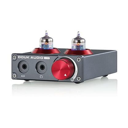 Douk Audio T4 PRO Vacuum Tube Phono Preamp, MM Turntable Preamplifier, GE5654 Hi-Fi Headphone Amp for Home Theater/Record Player/Stereo Amplifier/Active Speaker