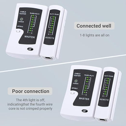 RJ45 Cable Tester Network Cable Tester Ethernet Wire Test Tool for LAN Phone RJ45 RJ11 RJ12 Cat5 Cat5e Cat6 Cat6a Cat7 UTP/Shield Cable