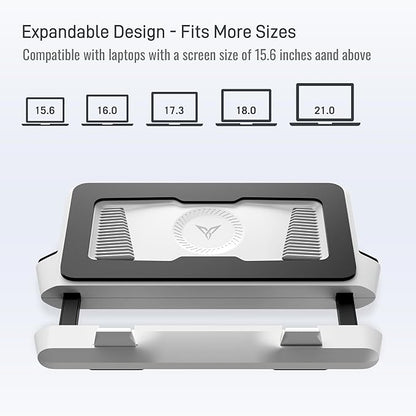 Flydigi BS2 Laptop Cooling Pad, Wind-Pressure Closed-Loop Turbo-Fan for 15.6-21 Inch, Adjustable Speed, Dual Noise Reduction, Intelligent Temperature Control, 4-Angle Adjustable