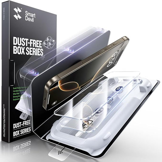 SMARTDEVIL 3 Pack Tempered Glass for iPhone 16 Pro Max Screen Protector, Military-Grade Shatterproof Protection, 9H Hardness, Fast & Easy Installation, Case Friendly Design
