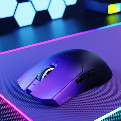 S9 Pro Wireless Gaming Mouse, 59G Ergonomic Computer Mouse, Triple Modes, 8K Polling, 26K DPI, PAW3395 Optical Sensor, Kailh Switch, 250h Battery Life, Programmable for PC/Win/Mac(Purple)
