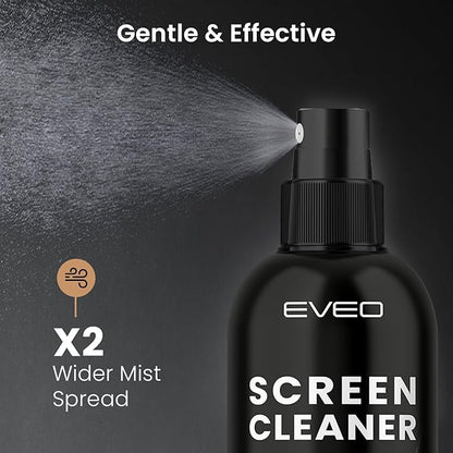 Screen Cleaner Spray - TV Screen Cleaner Spray and Microfiber Cloth kit, Computer Screen Cleaner & Car Screen Cleaner for TV, Monitor, Laptop, MacBook, iPad, iPhone and Electronic Devices - 2 Pack
