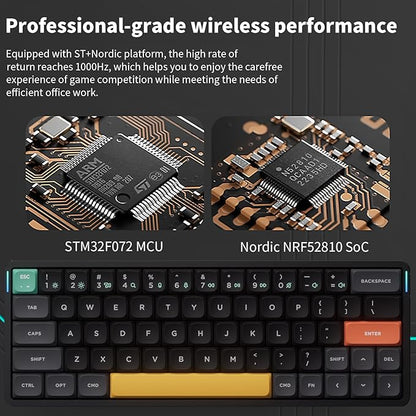 nuphy Air60 V2 Portable Wireless Keyboard 60% Low Profile Mechanical Keyboard Support QMK/VIA Compatible with Windows/mac OS/Linux Supports Bluetooth 5.1/2.4GHz/Wired (USB-C) Gateron Moss Switch