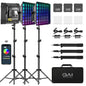 GVM RGB LED Video Lighting Kit, 800D Studio Video Lights with Panel, APP Control for YouTube Photography Lighting,, 3200K-5600K, 8 Kinds of The Scene Lights, 3 Packs