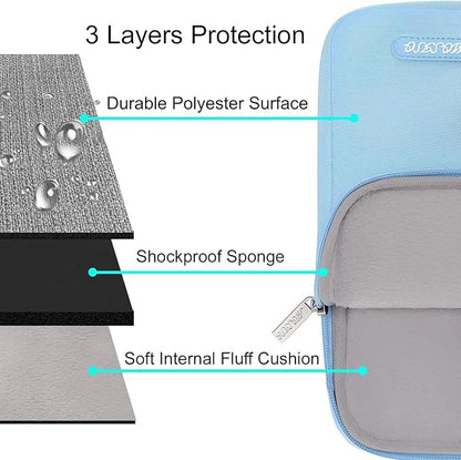 MOSISO Laptop Case 13.3 inch, 13-13.3 inch Laptop Sleeve Compatible with MacBook Air/Pro 13 / Pro 14, HP Dell ASUS Lenovo Notebook, Polyester Vertical Computer Sleeve Bag with Pocket, Air Blue