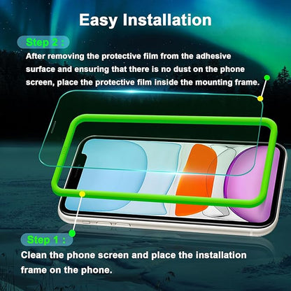 Blue Light Screen Protector for iPhone 11, iPhone XR (6.1") HD Anti Blue Light Blocking Tempered Glass Film, Eye Protection,Case Friendly, No Bubbles, with Easy Installation Kit, 3 Pack