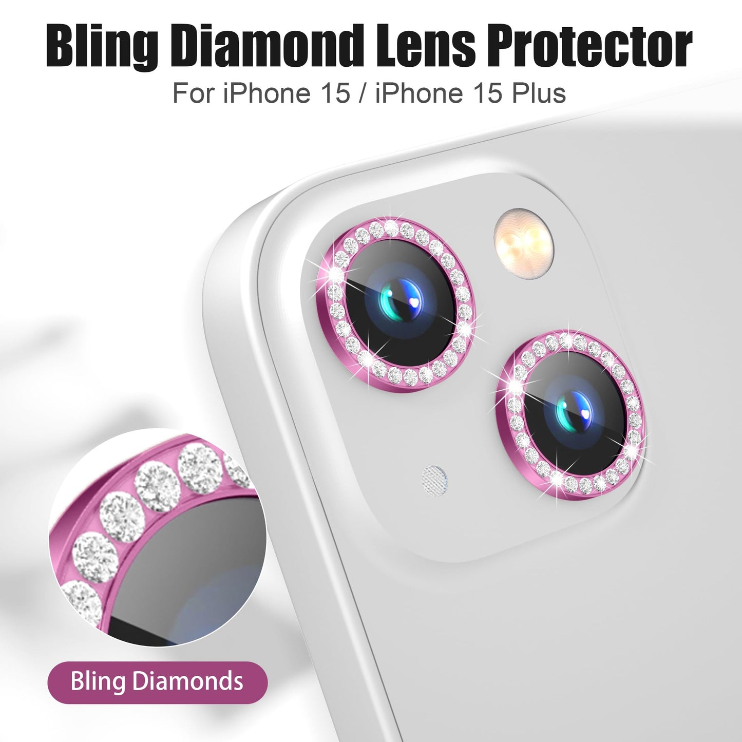AGVEE 3+3 6 Pack for iPhone 15/15 Plus Camera Lens Protector Cover