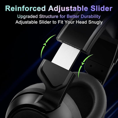 Jeecoo V20U USB Pro Gaming Headset for PC - 7.1 Surround Sound Headphones with Noise Cancelling Microphone- Memory Foam Ear Pads for Laptop Computers