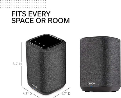 Denon Home 150 Wireless Smart Speaker – Compact Design, Wi-Fi & Bluetooth, HEOS Built-in, Alexa Built-in, Siri & AirPlay 2, Spotify Connect, Multi-Room Support, Black