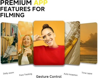 Gimbal Stabilizer for Smartphone w/LED Light Face Tracking Inception Timelapse Handheld Foldable 3-Axis Gimble for iPhone 15 14 13 12 11 Pro Max Android Galaxy S23 YouTube TikTok Vlog AOCHUAN Smart X