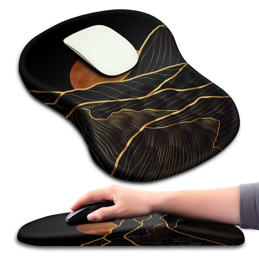 KUOSGM Mouse Pad Wrist Support, Ergonomic Mouse Pad with Massage Dot, Comfortable Computer Mouse Pad for Laptop, Wrist Rest Pain Relief Mousepad with Non-Slip PU Base for Office & Home, 12 x 8 in
