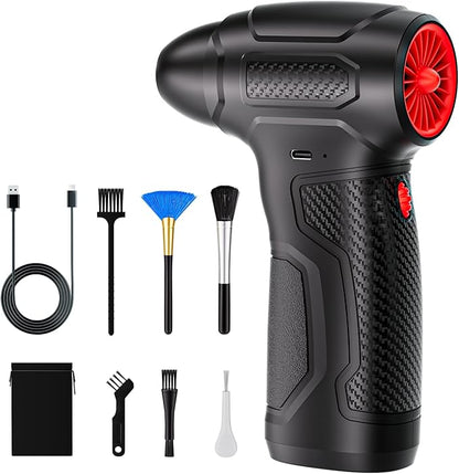 Compressed Air Duster, Mini Blower, Turbo Fan, 200000RPM Electric Duster,Rechargeable Cordless Air Blower,Replaces Compressed Air Cans for Outdoor,Offices,Car,Crevice Cleaning,Keyboard Cleaning