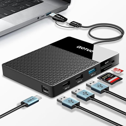 2TB Docking Station External Hard Drive Storage, USB-C Hub + HDD 7-in-1, USB 3.0, SD/TF Card, HDD for Windows, Mac, Android, TV, Phone, Laptop, Desktop, PC
