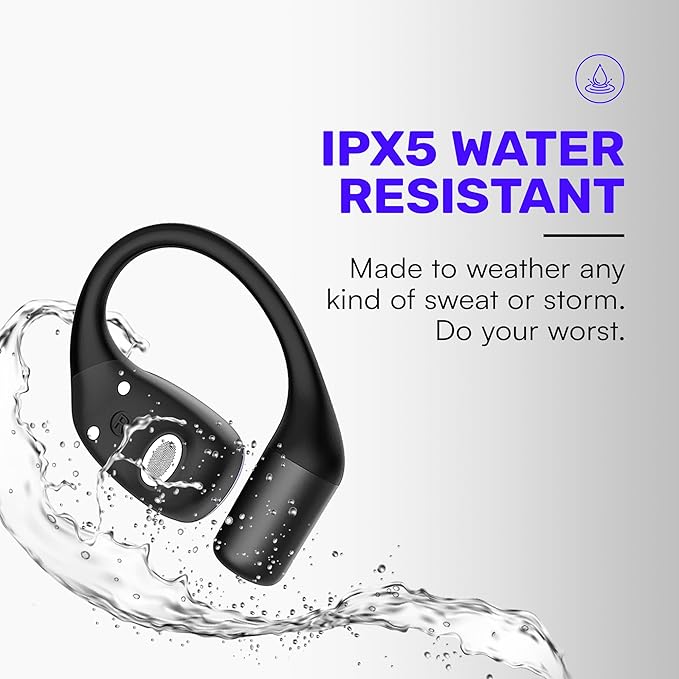 Raycon Essential Open Earbuds – True Wireless Open Ear Bluetooth 6.0 Headphones, Ultra-Lightweight, Comfort Hook Design, IPX5 Water Resistant, 36 Hours of Battery Life (Purple)