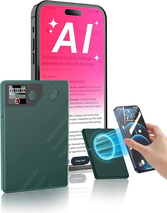 Ai Voice Recorder, Note Voice to Text Recorder W/Magnetic Case, App Control, Transcribe & Summarize with by Chatgpt, Support 112 Languages, 64GB Memory, Audio Recorder for Lectures, Meetings, Calls