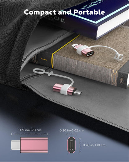 MoKo Lightning to USB-C Adapter for iPhone 17 16 15, Charge Only, 2 PCS
