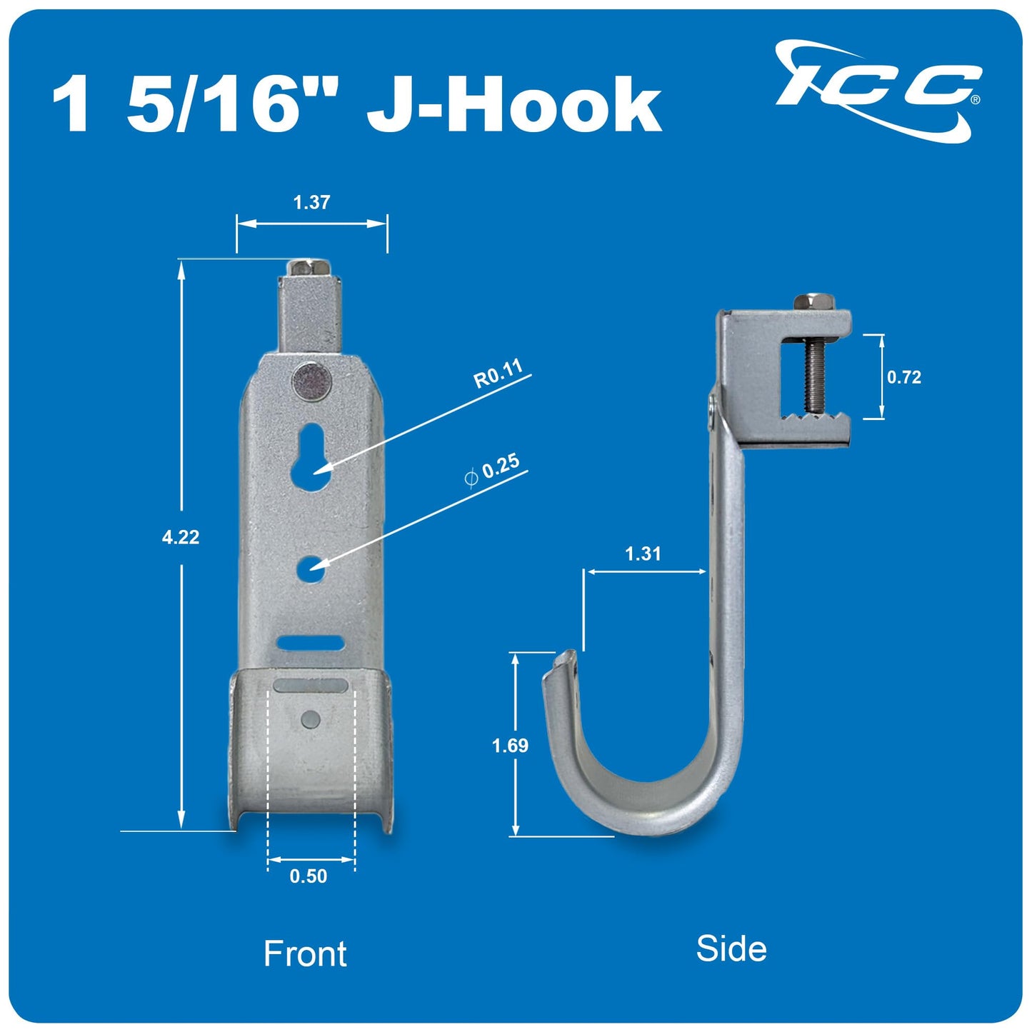 ICC J-Hook in 25 Pack (Beam Clamp, 1 5/16 in)