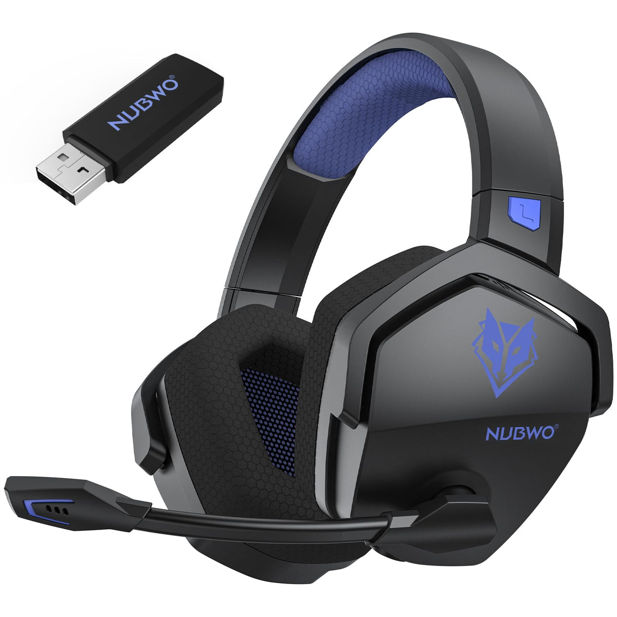 NUBWO Wireless Gaming Headset with Mic for Ps5 Ps4 PC, Zero Interference, 100-Hour Battery All-Day Play, 23ms Sync for Fortnite & Call of Duty/FPS Gamers, Triple Mode All Devices Compatible - White