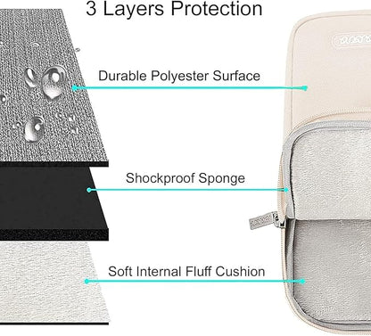 MOSISO Laptop Case 13 inch, 13 inch Laptop Sleeve Compatible with MacBook Air M4 M3 M2 M1 2025-2018 / Pro M2 M1 2025-2016, Polyester Vertical Computer Sleeve Bag with Pocket, Sand