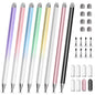 Stylus Pens for Touch Screens, 2 in 1 High Precision Universal Stylus Pen for iPad Compatible with Apple, iPhone, iPad, Android, Samsung Tablets, Phones, 3 Pack-Pink, Purple, Yellow