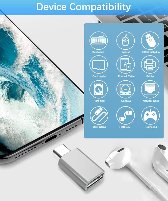 Elebase USB to USB C Adapter&Type C Male to 3.0 Female Adaptor 4PCS,Thunderbolt 4 to Type A OTG Converter for iPhone 16 15 Pro Max Plus,Apple Watch 10 9,MacBook,PC,Galaxy A56 M56 M36,iPad Air Mini